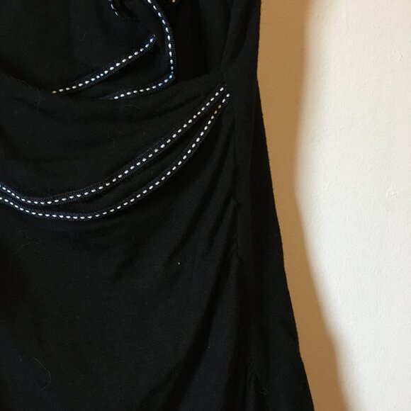 Black Ruffled Collar & Stitchwork Whimsigoth Wrap Tank Top - Picture 5 of 16